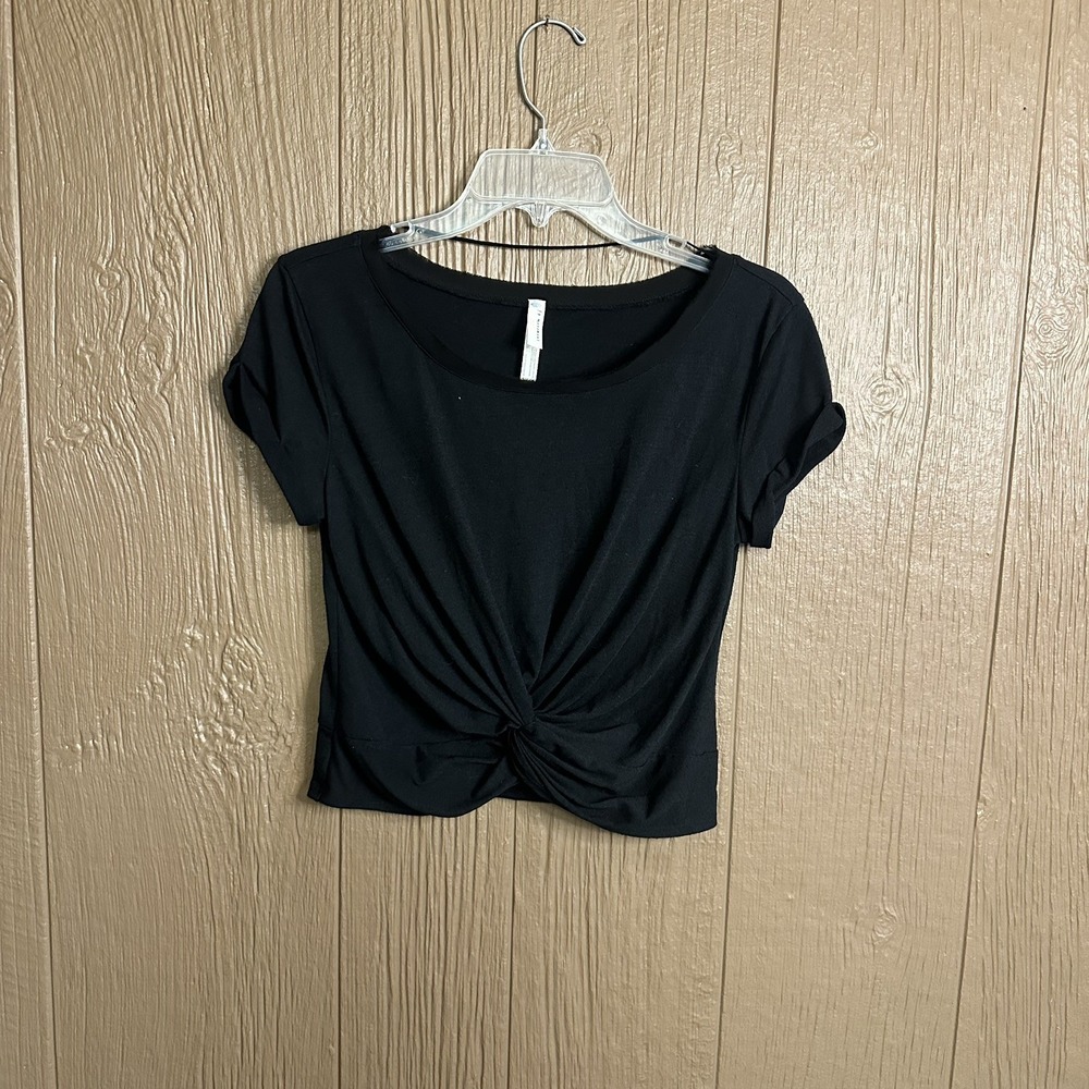 Free People Movement Run In The Sun Cropped Twist Activewear Top Sz S Black